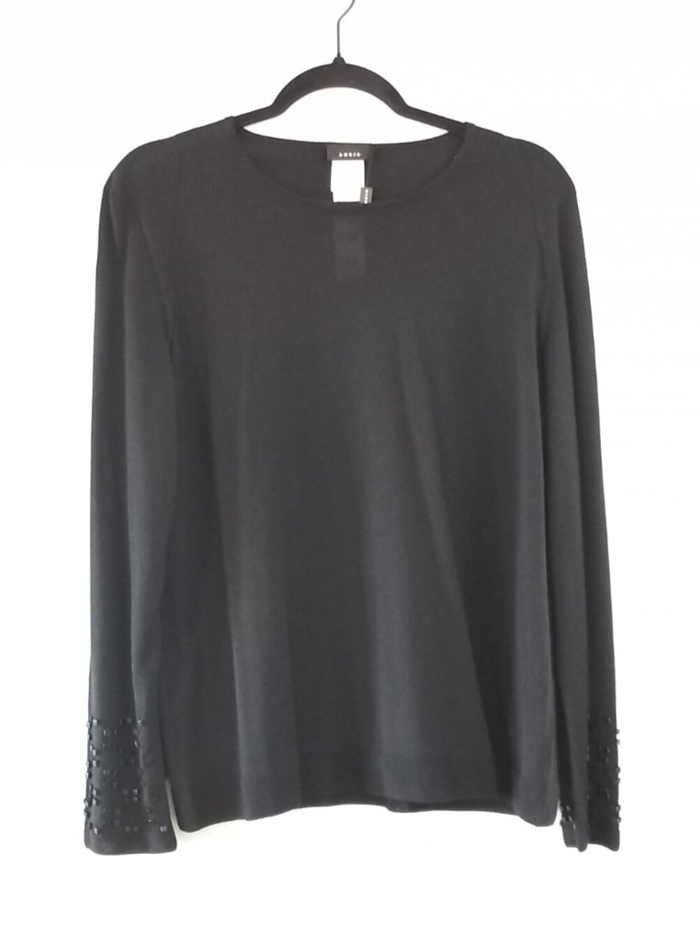AKRIS cashmere silk thin sweater with beaded cuffs